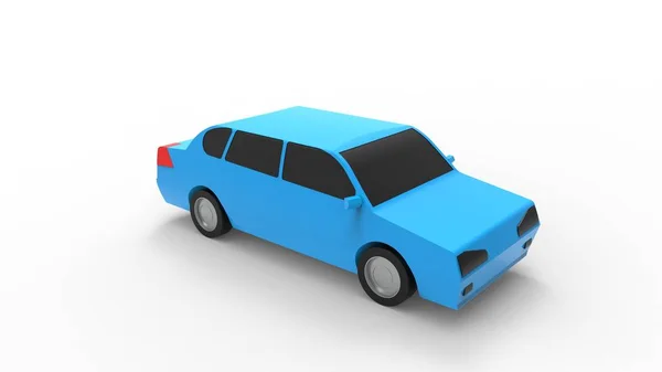 3D-Darstellung eines Limousinenmodells isoliert im Studiohintergrund — Stockfoto