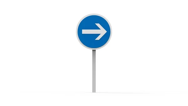 Representación 3d de un signo de dirección aislado en fondo blanco — Foto de Stock