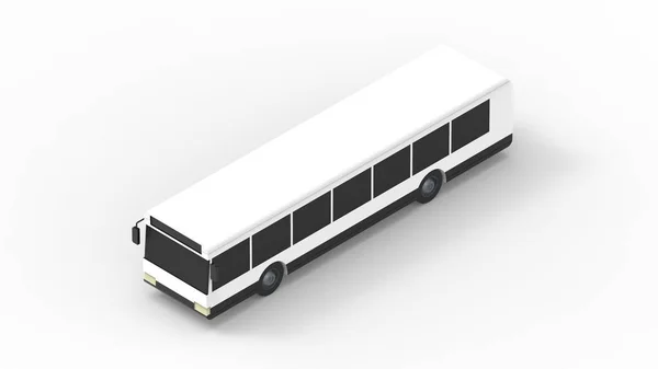 白い背景に隔離されたバスを運ぶ大規模な人々の3Dレンダリング — ストック写真
