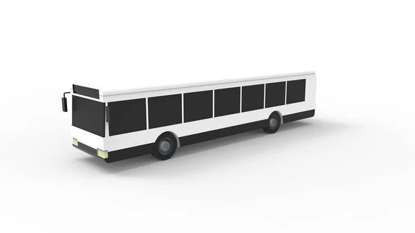 3d representación de una gran gente llevando autobús aislado en fondo blanco — Foto de Stock