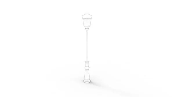 3d renderelés utcai lámpaoszlop elszigetelt fehér háttér — Stock Fotó