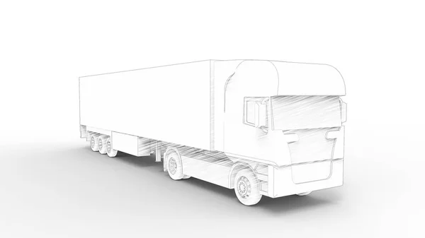 3d rendering of a cargo truck isolated in white background — 스톡 사진