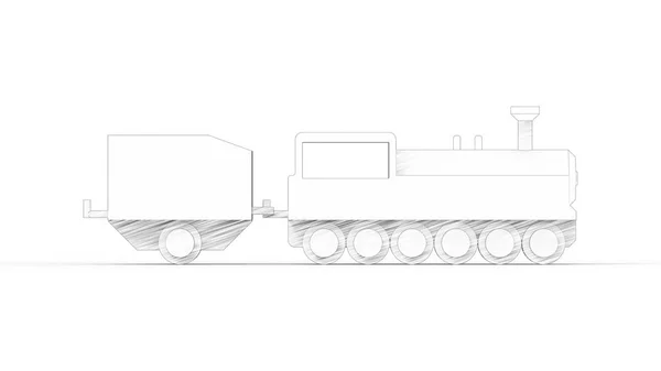 3d renderowanie lokomotywy zabawki izolowane w białym tle studio — Zdjęcie stockowe