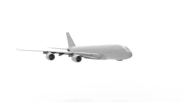 3d απόδοση ενός jumbo jet αεροπλάνο απομονωμένο σε λευκό φόντο — Φωτογραφία Αρχείου
