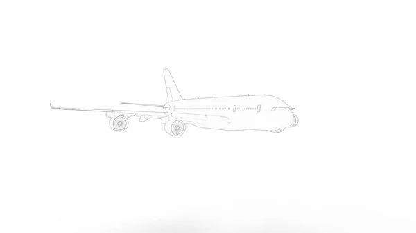 Representación 3d de un avión jumbo jet aislado en fondo blanco — Foto de Stock