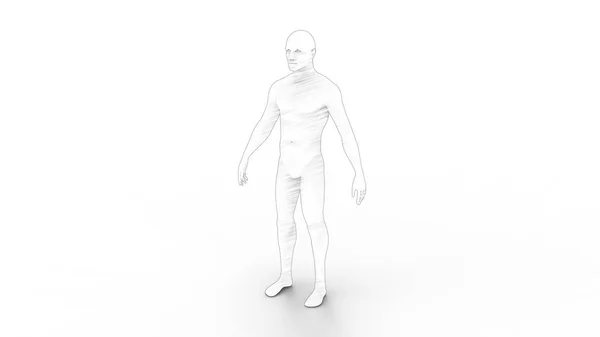 Representación 3d de una persona modelo cad masculino aislado en fondo blanco — Foto de Stock