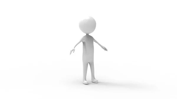 3d rendering of a stick figure isolated in white studio background — 스톡 사진