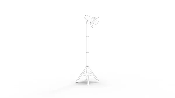 Representación 3d de una lámpara de estudio aislada en fondo blanco — Foto de Stock