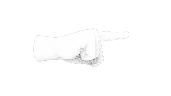 3d визуализация указательного пальца на белом фоне — стоковое фото