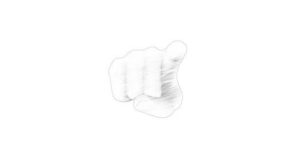3d rendering of a pointing finger isolated in white background — Stock Photo, Image