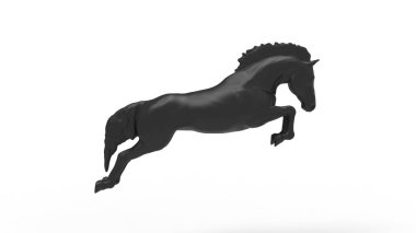 Beyaz arkaplanda izole edilmiş atların 3D canlandırması