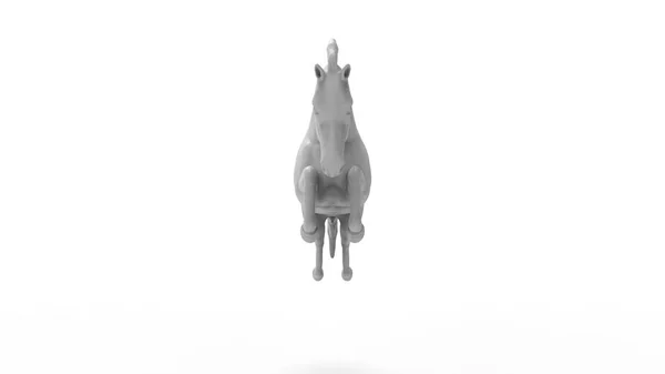 3D рендеринг скачущей лошади на белом фоне — стоковое фото
