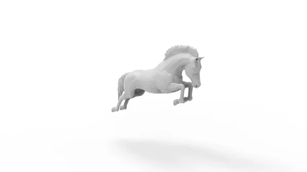 3d weergave van een springpaard geïsoleerd in witte achtergrond — Stockfoto