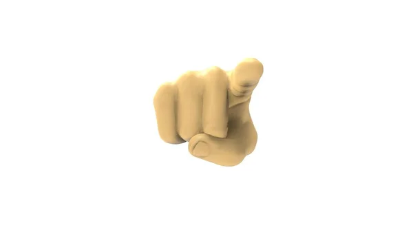 3d weergave van een wijzende vinger geïsoleerd in witte achtergrond — Stockfoto