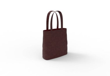 Beyaz arka planda izole edilmiş bir kadın çantasının 3D görüntüsü