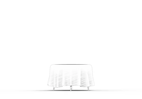 3d renderowanie stołu z tkaniną stołową izolowane w białym tle studio — Zdjęcie stockowe