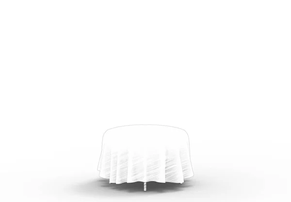 3D рендеринг стола со скатертью на белом фоне студии — стоковое фото
