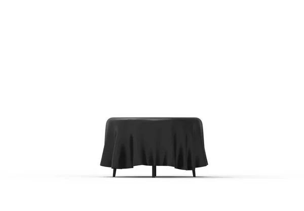 3d rendering of a table with a table cloth isolated in white studio background — 스톡 사진