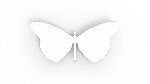 3D візуалізація метелика ізольовано на білому фоні студії — стокове фото