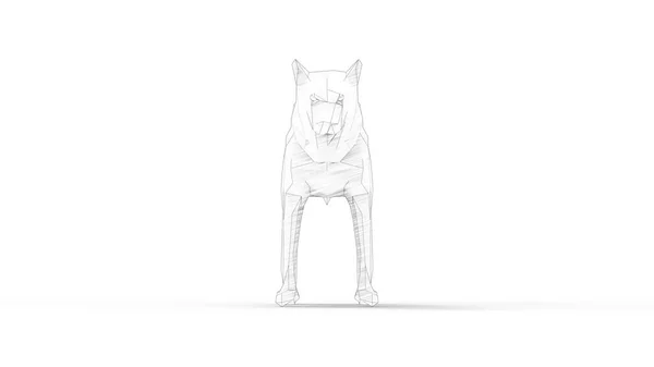 3d renderowanie wilczego wielokąta izolowane w białym tle studio — Zdjęcie stockowe
