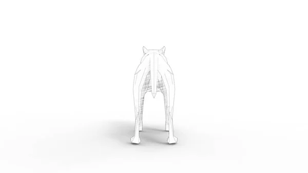 3D-Darstellung eines Wolfspolygons isoliert in weißem Studiohintergrund — Stockfoto