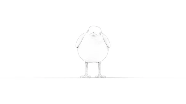 3d rendering of a computer model bird isolated in white background — 스톡 사진