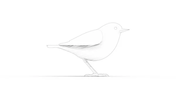 3d rendering of a computer model bird isolated in white background — 스톡 사진