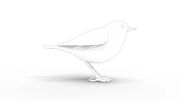 3d rendering of a computer model bird isolated in white background — Stock Photo, Image