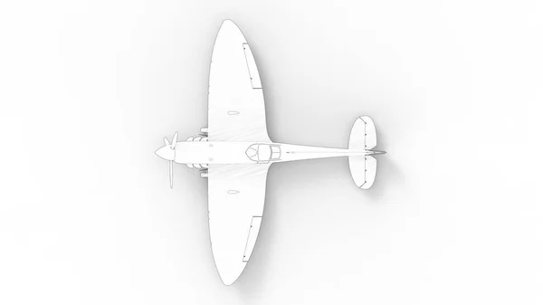 Dünya Savaşı 'nın 3D' si. Beyaz arka planda izole edilmiş iki savaş uçağı.. — Stok fotoğraf