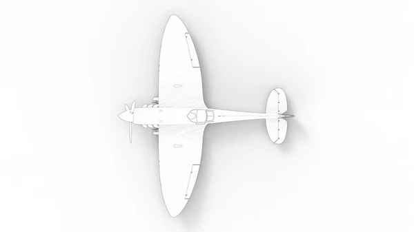 3d rendu d'un avion de combat de la Seconde Guerre mondiale isolé en arrière-plan blanc . — Photo