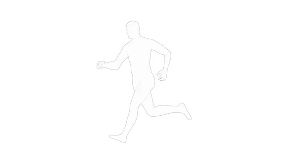 3D rendering of a computer model human running isolated — Stock Photo, Image