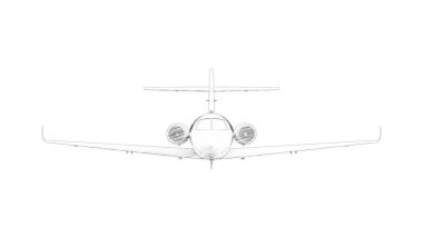 Beyaz arka planda izole edilmiş bir jet uçağının 3D görüntüsü