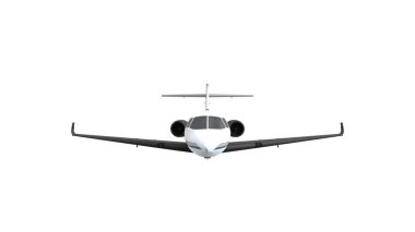 Beyaz arka planda izole edilmiş bir jet uçağının 3D görüntüsü
