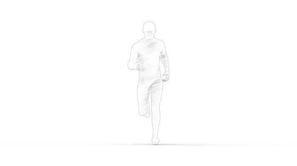 3D rendering of a computer model human running isolated — 스톡 사진