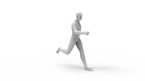 3D vykreslování člověka počítačového modelu běžícího izolovaně — Stock fotografie