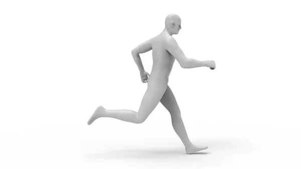 3D rendering of a computer model human running isolated — Stock Photo, Image