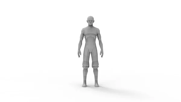 Renderização 3D de um modelo humano digital isolado em fundo branco — Fotografia de Stock