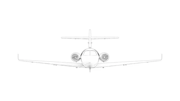 Representación 3D de un avión jet aislado en fondo blanco — Foto de Stock