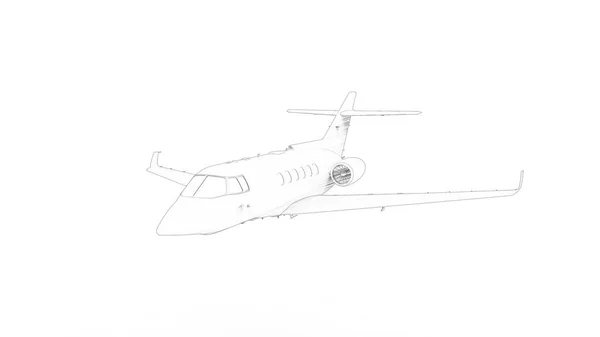 白い背景に隔離されたジェット飛行機の3Dレンダリング — ストック写真