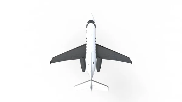 3D-Darstellung eines Düsenflugzeugs isoliert vor weißem Hintergrund — Stockfoto