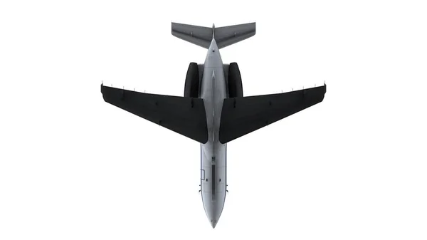 Renderização 3D de um avião a jato isolado em fundo branco — Fotografia de Stock