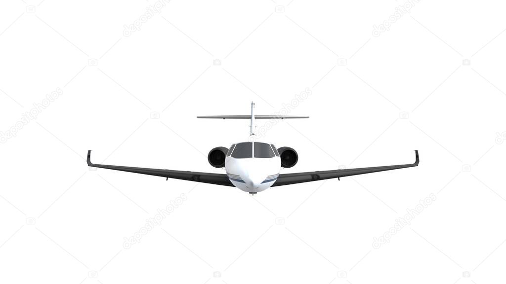 3D rendering of a jet airplane isolated in white background