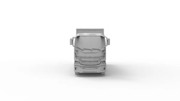 Rendu 3D d'un camion avec remorque isolé en fond blanc — Photo