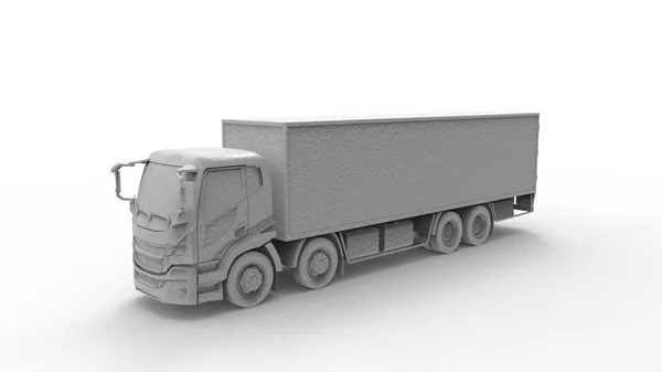 3D rendering of a truck with trailer isolated in white background — 스톡 사진