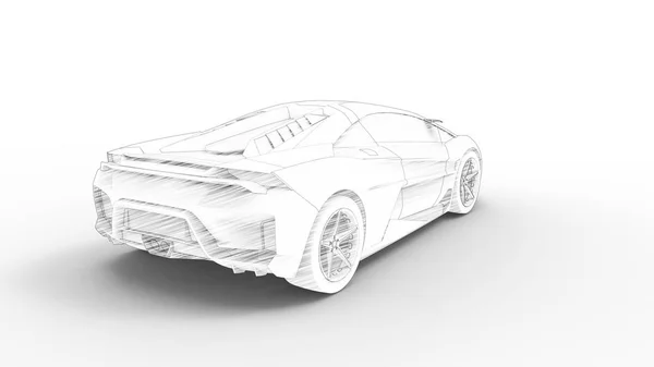 Concepto deportivo representación de coches aislados en fondo blanco — Foto de Stock