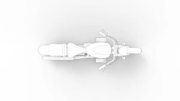 Croquis de croiseur de moto isolé en arrière-plan studio blanc — Photo