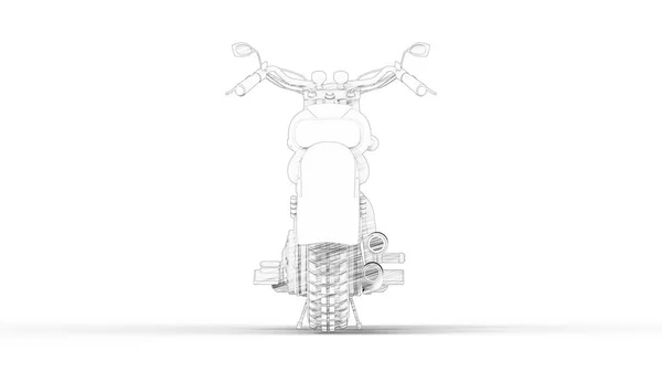 Motosiklet kruvazör kroki beyaz stüdyo arka planda izole — Stok fotoğraf