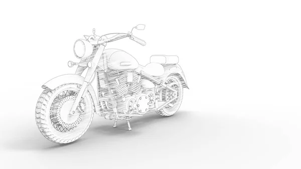 Motorcycle cruiser sketch isolated in white studio background — Stock Photo, Image