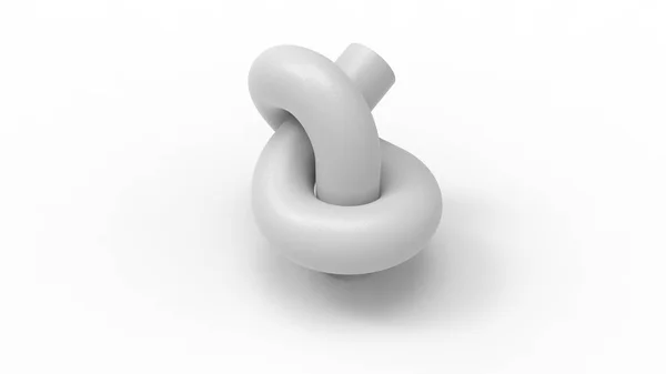 Knot 3D-rendering av en knuten Knut isolerad i vit bakgrund — Stockfoto