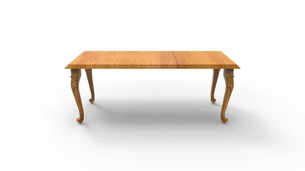 白い背景で隔離された古典的なヴィンテージテーブル — ストック写真